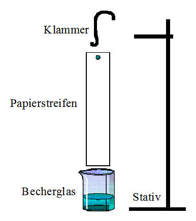 Papierchromatographie-Streifen