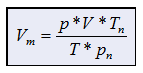 Formel: allgemeine GAgleichung nach V aufgelöst