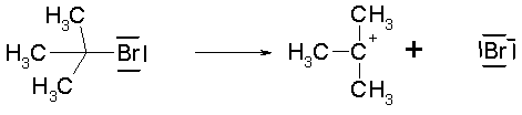 1. Schritt der nucleophilen Substitution